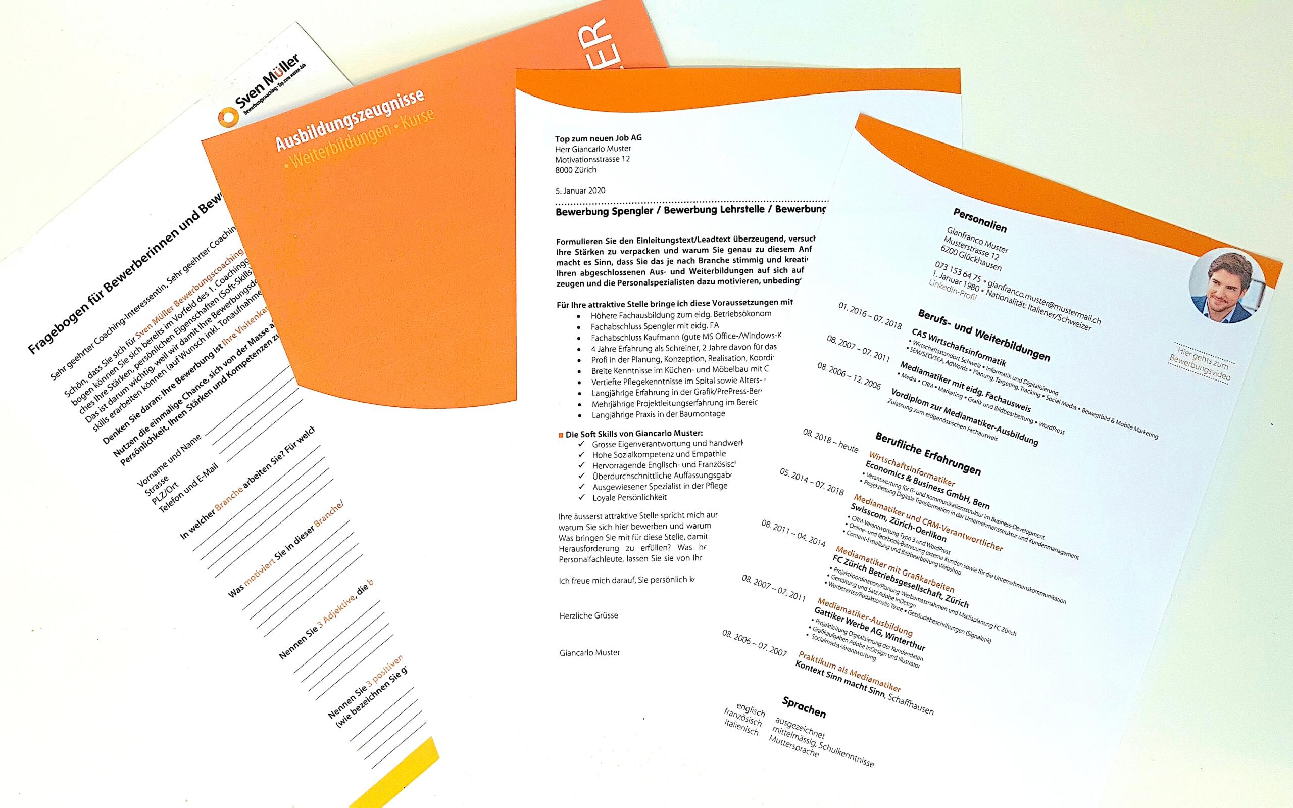 Bewerbung orange
