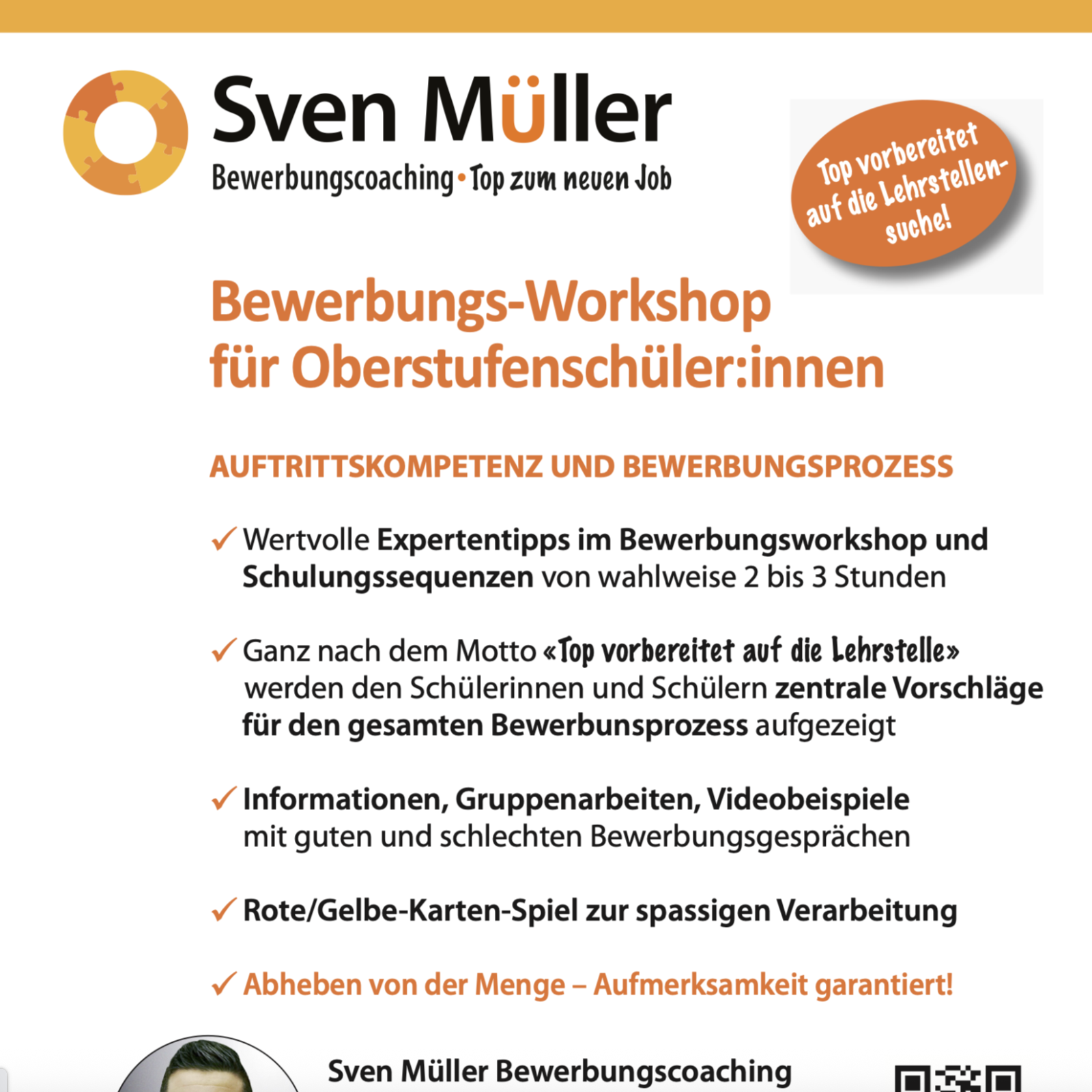 Flyer Bewerbungs-Workshop Vorderseite